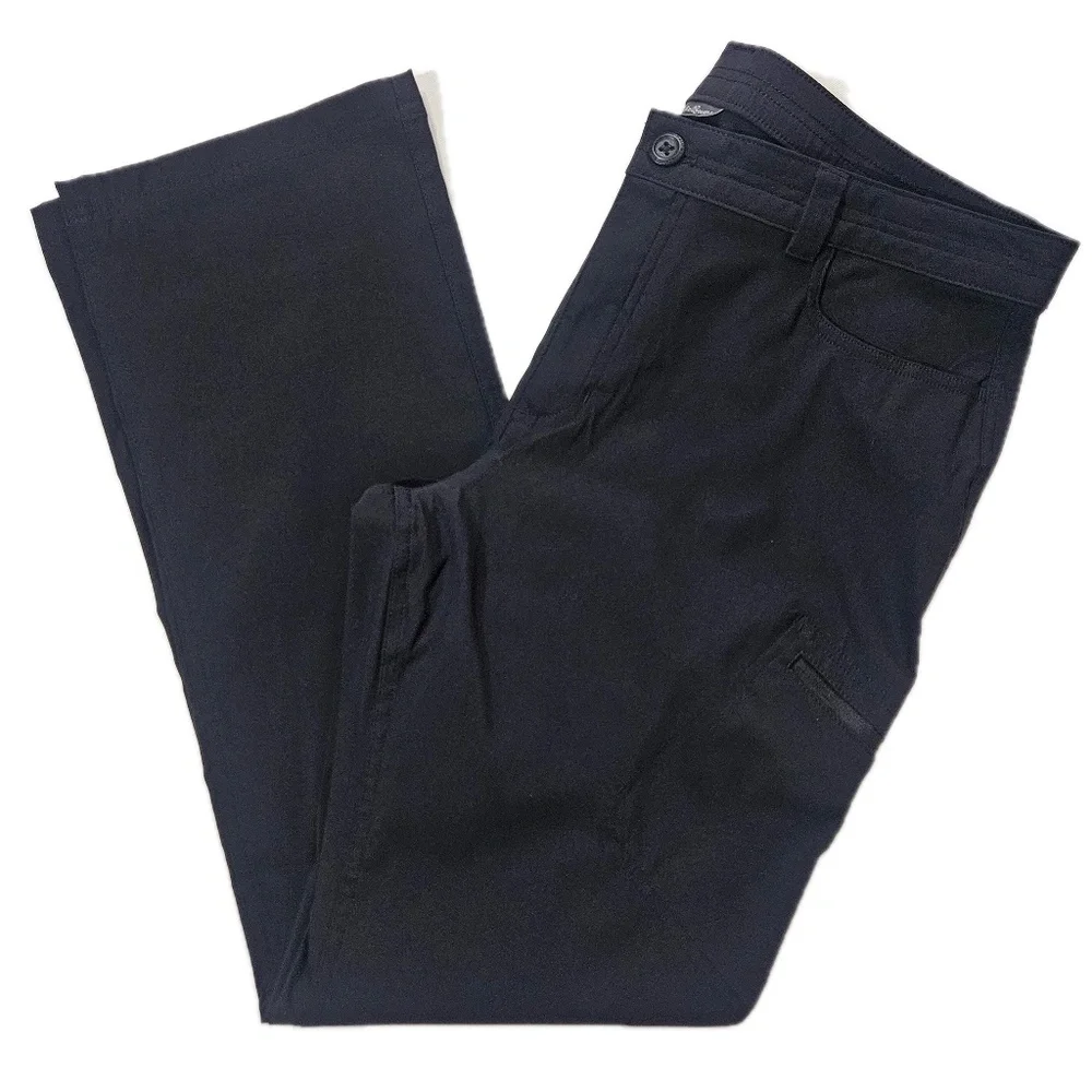 Eddie Bauer Pants‎ Womens 14 Black Chino Straight Nylon Spandex Pockets